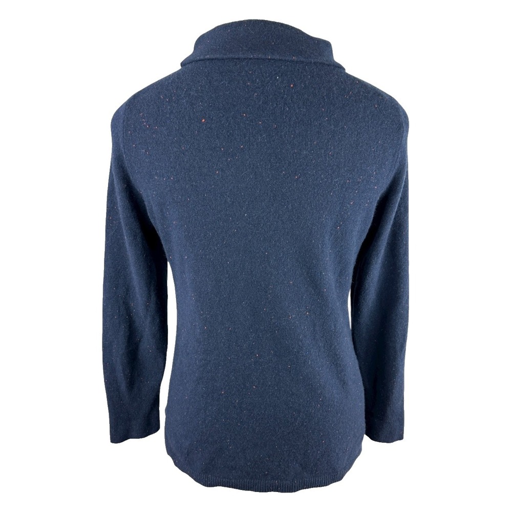 *Flawed Talbots Cashmere Sweater Sabrina Donegal LP Large Petite Navy Speckled - Picture 11 of 12